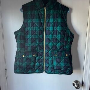 St. John's Bay Green and Black Quilted Vest